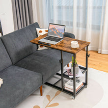 Load image into Gallery viewer, Gymax C Shaped Side Table w/ Wheels Height and Tabletop Adjustable Storage Shelf