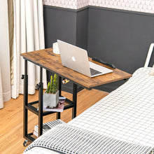 Load image into Gallery viewer, Gymax C Shaped Side Table w/ Wheels Height and Tabletop Adjustable Storage Shelf