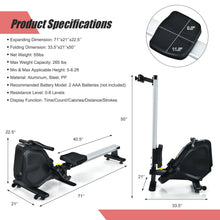 Load image into Gallery viewer, Gymax Folding Magnetic Rowing Machine W/Monitor Aluminum Rail 8 Adjustable Resistance