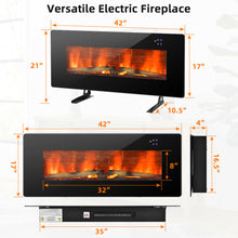 Load image into Gallery viewer, Gymax 42'' Electric Fireplace Wall Mounted & Freestanding Heater Remote Control 1500W
