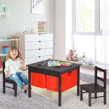 Load image into Gallery viewer, Gymax 2-in-1 Kids Double-sided Activity Building Block Table W/ Drawers Brown