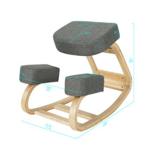 Load image into Gallery viewer, Gymax Ergonomic Kneeling Chair Rocking Stool Upright Posture Office Furniture Grey
