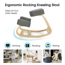 Load image into Gallery viewer, Gymax Ergonomic Kneeling Chair Rocking Stool Upright Posture Office Furniture Grey