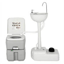 Load image into Gallery viewer, Gymax Outdoor Wash Sink and Potable Toilet Set 4.5 Gallon Sink & 5.3 Gallon Toilet