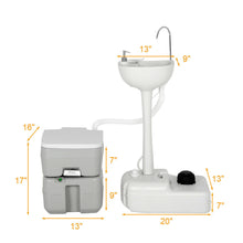 Load image into Gallery viewer, Gymax Outdoor Wash Sink and Potable Toilet Set 4.5 Gallon Sink & 5.3 Gallon Toilet