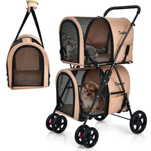 Load image into Gallery viewer, Gymax 4-in-1 Double Pet Stroller w/ Detachable Carrier Travel Carriage for Cats
