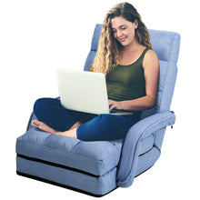 Load image into Gallery viewer, Gymax Folding Floor Chair Adjustable Armchair Chaise Lounge Chair Lazy Sofa