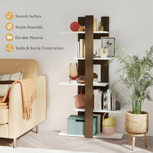 Load image into Gallery viewer, Gymax 5-Tier Bookshelf Freestanding Storage Shelf Tree Bookshelf Room Divider