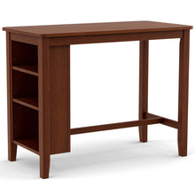 Load image into Gallery viewer, Gymax Counter Height Pub Table Bar Table w/ Rubber Wood Legs & Storage Shelves