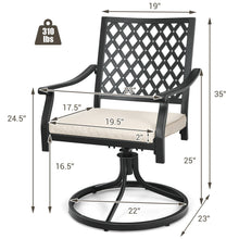Load image into Gallery viewer, Gymax 4PCS Patio Swivel Dining Chairs Lattice Rocker Cushioned Armrest