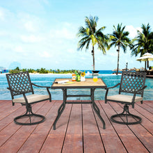 Load image into Gallery viewer, Gymax 4PCS Patio Swivel Dining Chairs Lattice Rocker Cushioned Armrest