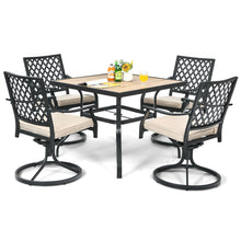 Load image into Gallery viewer, Gymax 4PCS Patio Swivel Dining Chairs Lattice Rocker Cushioned Armrest