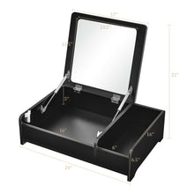 Load image into Gallery viewer, Gymax 2-in-1 Vanity Dresser w/ Flip-Top Mirror Tabletop Storage Box Makeup Laptop Black