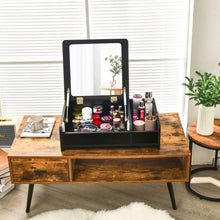 Load image into Gallery viewer, Gymax 2-in-1 Vanity Dresser w/ Flip-Top Mirror Tabletop Storage Box Makeup Laptop Black