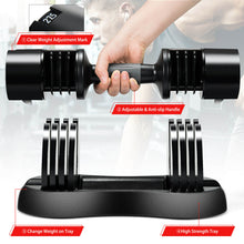 Load image into Gallery viewer, Gymax 27.5lbs 5-in-1 Adjustable Dumbbell One-hand Quick Adjustment for Gym Home Office