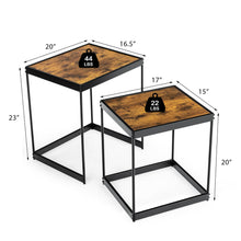 Load image into Gallery viewer, Gymax Coffee Tables Nesting Side Set of 2 for Living Room Modern W/ Sturdy Steel Frame