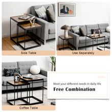 Load image into Gallery viewer, Gymax Coffee Tables Nesting Side Set of 2 for Living Room Modern W/ Sturdy Steel Frame