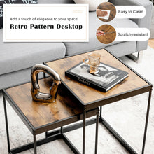 Load image into Gallery viewer, Gymax Coffee Tables Nesting Side Set of 2 for Living Room Modern W/ Sturdy Steel Frame