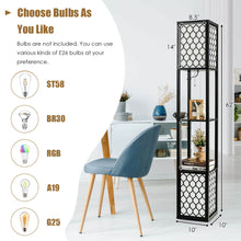 Load image into Gallery viewer, Gymax Modern Shelf Floor Lamp Freestanding Double Lamp Pull Chain & Foot Switch