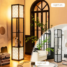 Load image into Gallery viewer, Gymax Modern Shelf Floor Lamp Freestanding Double Lamp Pull Chain & Foot Switch