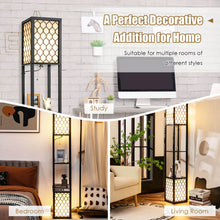 Load image into Gallery viewer, Gymax Modern Shelf Floor Lamp Freestanding Double Lamp Pull Chain & Foot Switch