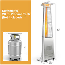 Load image into Gallery viewer, Gymax 42,000 BTU Stainless Steel Pyramid Patio Heater Glass Tube Flame W/ Wheels