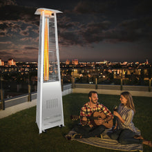 Load image into Gallery viewer, Gymax 42,000 BTU Stainless Steel Pyramid Patio Heater Glass Tube Flame W/ Wheels