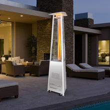 Load image into Gallery viewer, Gymax 42,000 BTU Stainless Steel Pyramid Patio Heater Glass Tube Flame W/ Wheels