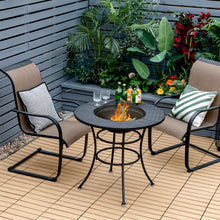 Load image into Gallery viewer, Gymax 31.5'' Patio Fire Pit Dining Table Charcoal Wood Burning W/ Cooking BBQ Grate