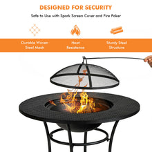 Load image into Gallery viewer, Gymax 31.5'' Patio Fire Pit Dining Table Charcoal Wood Burning W/ Cooking BBQ Grate