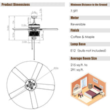 Load image into Gallery viewer, Gymax 50'' Ceiling Fan with Lights Reversible Blades w/ Pull Chain Control Living Room