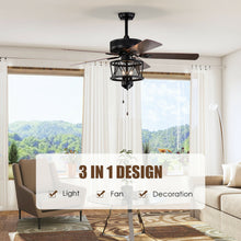 Load image into Gallery viewer, Gymax 50'' Ceiling Fan with Lights Reversible Blades w/ Pull Chain Control Living Room