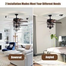 Load image into Gallery viewer, Gymax 50'' Ceiling Fan with Lights Reversible Blades w/ Pull Chain Control Living Room