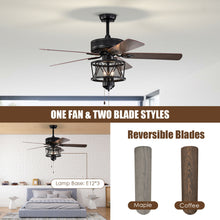 Load image into Gallery viewer, Gymax 50'' Ceiling Fan with Lights Reversible Blades w/ Pull Chain Control Living Room
