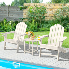 Load image into Gallery viewer, Gymax 3PC Patio Folding Adirondack Chair Side Table Cup Holder Poolside White