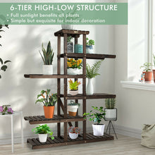 Load image into Gallery viewer, Gymax Wood Plant Stand 6 Tier Vertical Shelf Flower Display Rack Holder Planter
