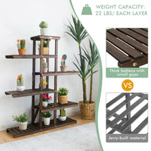 Load image into Gallery viewer, Gymax Wood Plant Stand 6 Tier Vertical Shelf Flower Display Rack Holder Planter