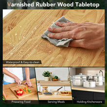 Load image into Gallery viewer, Gymax Kitchen Island Trolley Cart Wood Top Rolling Storage Cabinet w/Knife Block Black