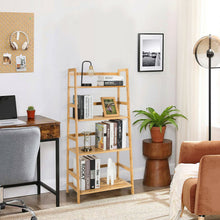 Load image into Gallery viewer, Gymax 4-Tier Bookshelf Bamboo Ladder Shelf Bathroom Shelves Storage Plant Stand Rack