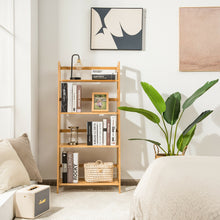Load image into Gallery viewer, Gymax 4-Tier Bookshelf Bamboo Ladder Shelf Bathroom Shelves Storage Plant Stand Rack