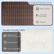 Load image into Gallery viewer, Gymax 4PCS Patio Conversation Set Rattan Sofa Furniture Set w/ Off White Cushions