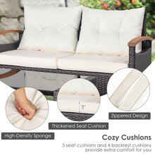 Load image into Gallery viewer, Gymax 4PCS Patio Conversation Set Rattan Sofa Furniture Set w/ Off White Cushions