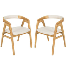 Load image into Gallery viewer, Gymax Set of 2 Bamboo Accent Chairs Leisure Chairs Armchairs w/ Seat Cushion