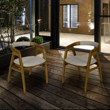 Load image into Gallery viewer, Gymax Set of 2 Bamboo Accent Chairs Leisure Chairs Armchairs w/ Seat Cushion