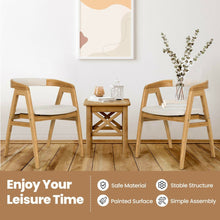 Load image into Gallery viewer, Gymax Set of 2 Bamboo Accent Chairs Leisure Chairs Armchairs w/ Seat Cushion