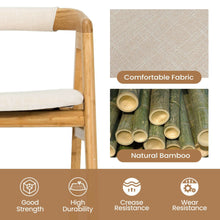 Load image into Gallery viewer, Gymax Set of 2 Bamboo Accent Chairs Leisure Chairs Armchairs w/ Seat Cushion