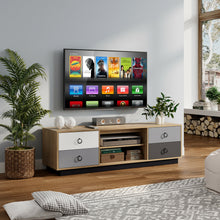 Load image into Gallery viewer, Gymax 55'' TV Stand Entertainment Media Center w/ Storage Cabinets Adjustable Shelves