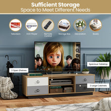 Load image into Gallery viewer, Gymax 55'' TV Stand Entertainment Media Center w/ Storage Cabinets Adjustable Shelves