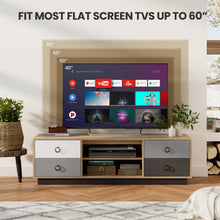 Load image into Gallery viewer, Gymax 55'' TV Stand Entertainment Media Center w/ Storage Cabinets Adjustable Shelves