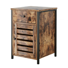 Load image into Gallery viewer, Gymax Nightstand with Drawer Cabinet Adjustable Shelf Industrial Side Table Rustic